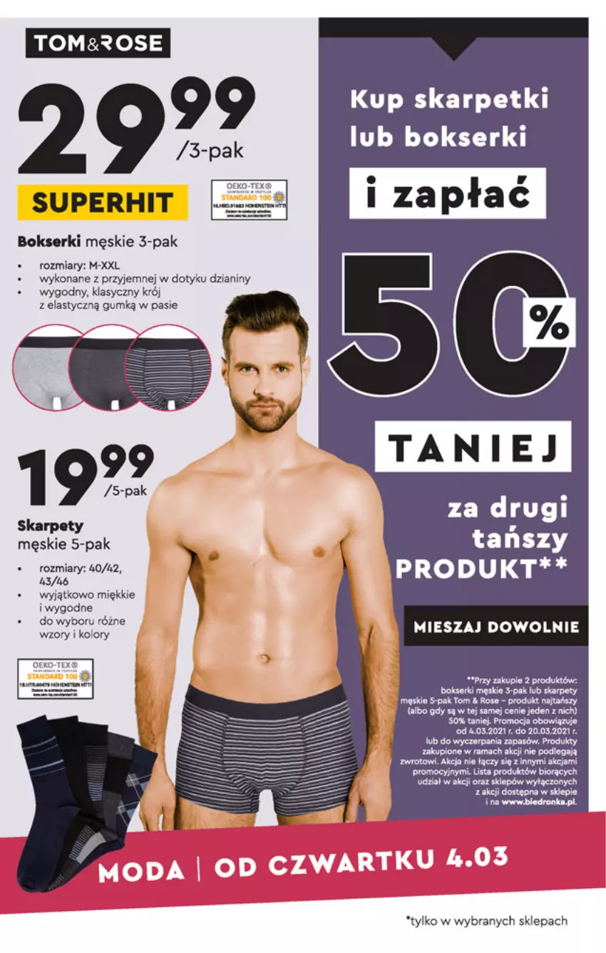 Gazetka promocyjna Biedronka - Okazje tygodnia - ważna 01.03 do 06.03.2021 - strona 21 - produkty: Bokserki, Karp, Olej, Rama, Ser, Skarpetki