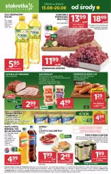 Gazetka promocyjna Stokrotka - Supermarket - Gazetka - ważna od 20.08 do 20.08.2025 - strona 1 - produkty: Piwa, Piwo, Krakus, Warzywa, Sos, Ser, Gra, 7up, Ciasto z galaretką, Karkówka wieprzowa, Mirinda, Szynka, Pepsi, Winogrona, Farm Milk, Olej rzepakowy, Owoce, König, Wino, Gala, Masło, Napój, Olej, Kiełbasa, Mięso, Kiełbasa śląska, Fa