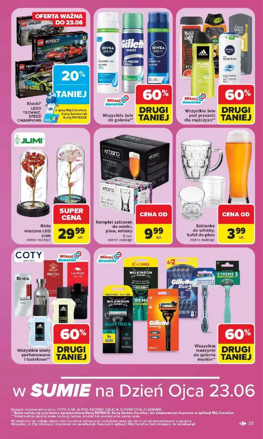 Gazetka promocyjna Carrefour - Gazetka Carrefour, Market w SUMIE najlpeszy, od poniedziałku - ważna 15.06 do 20.06.2026 - strona 41 - produkty: Klocki, LEGO, LEGO Technic, LG, Perfum, Piwa, Róża, Szklanka, Whisky