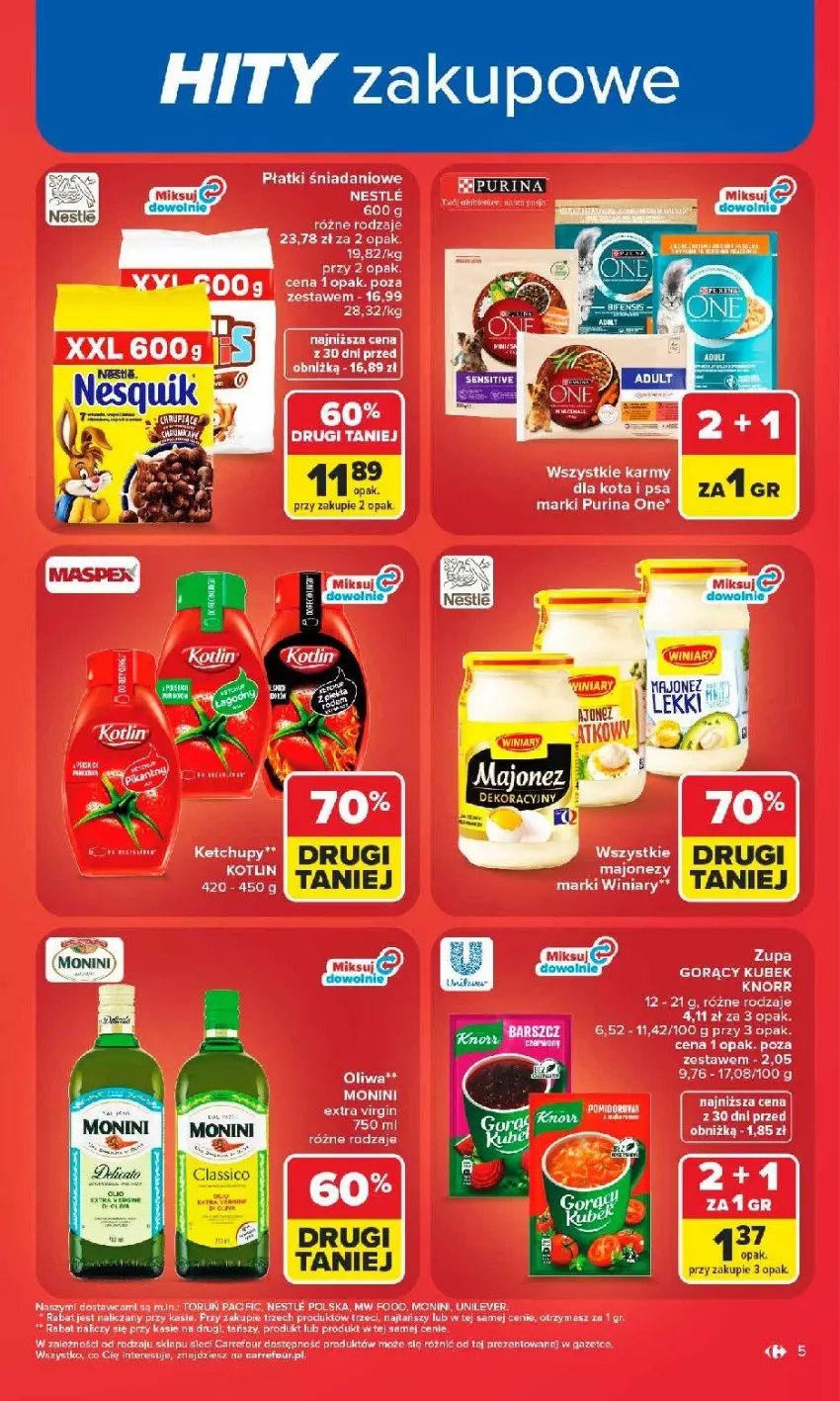 Gazetka promocyjna Carrefour - Gazetka Carrefour, Market w SUMIE najlpeszy, od poniedziałku - ważna 15.06 do 20.06.2026 - strona 7 - produkty: Cif, Danio, Gin, HP, Knorr, Kubek, Majonez, Monini, Oliwa, Pur, Purina, Winiary