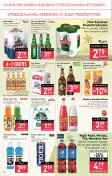 Gazetka promocyjna Stokrotka - Market - Gazetka - ważna od 28.12 do 28.12.2022 - strona 12 - produkty: Piwa, Piwo, Top, Sok, Lajkonik, Por, Gra, 7up, Napój energetyczny, Kasztelan, Mirinda, Desperados, Pepsi, Tiger, Oranżada, Hellena, Napój izotoniczny, Oshee, Precelki, Woda, Harnaś, Napój, Krakersy, Lech Premium, Fa