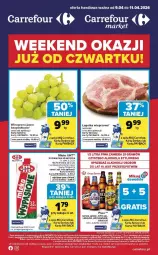Gazetka promocyjna Carrefour - Gazetka Weekend okazji już od czwartku! - Gazetka - ważna od 11.04 do 11.04.2026 - strona 1 - produkty: Piwo, Królewski, Mlekovita, Tatra, Wino, Mleko, Fa