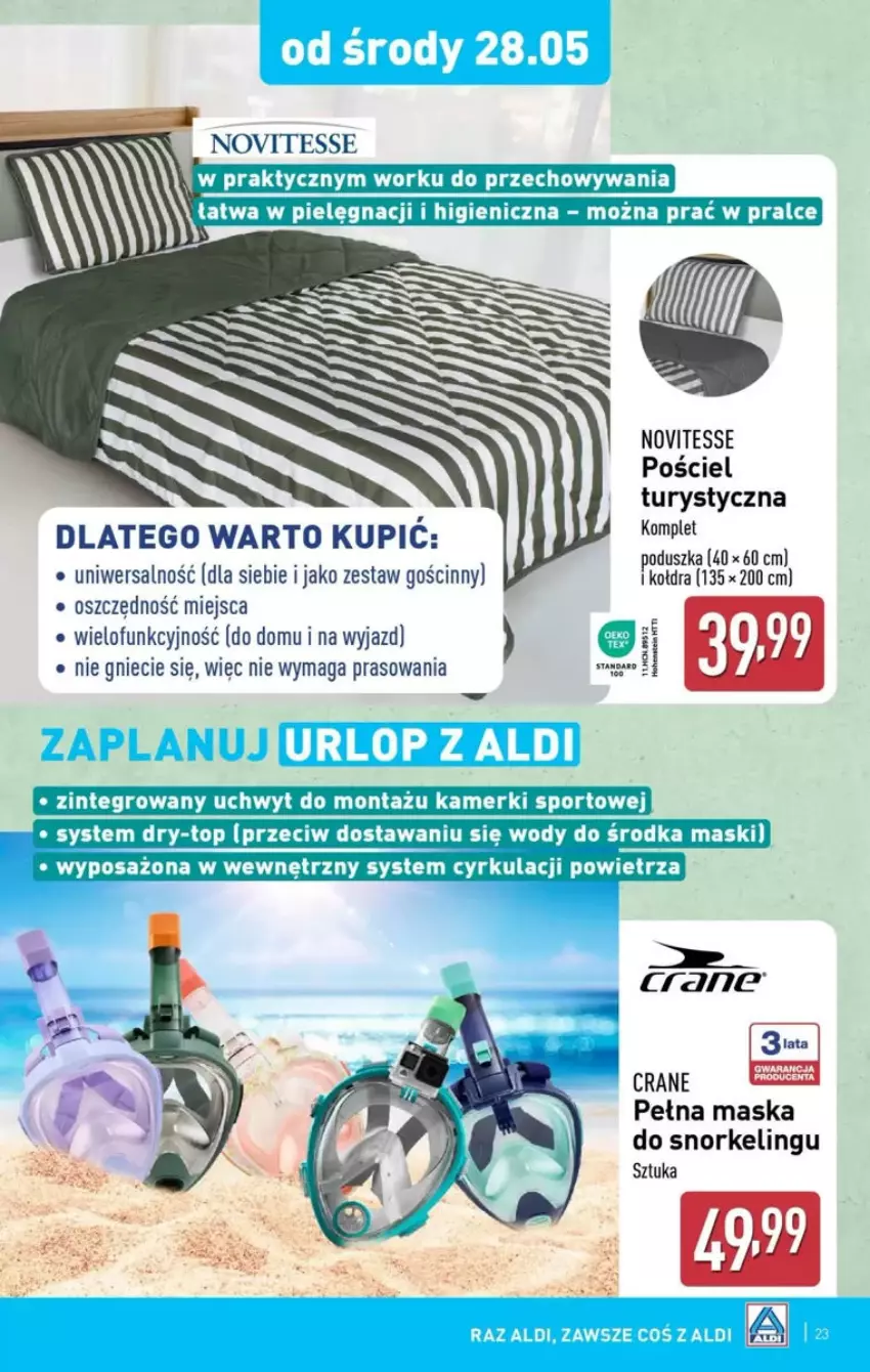 Gazetka promocyjna Aldi - ważna 25.05 do 31.05.2025 - strona 16 - produkty: Fa, Kołdra, Maska, Poduszka, Pościel