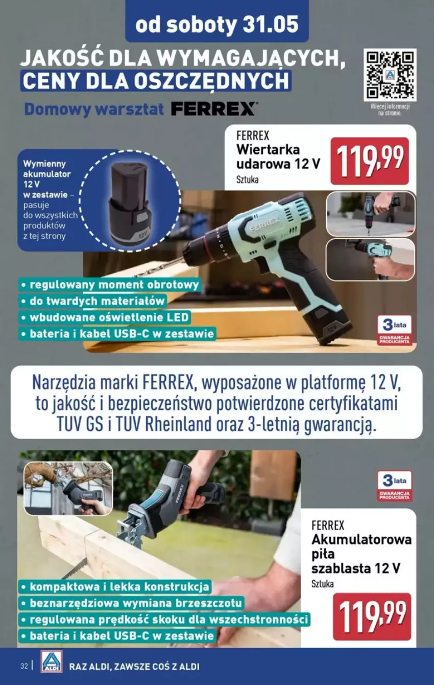 Gazetka promocyjna Aldi - ważna 25.05 do 31.05.2025 - strona 69 - produkty: Akumulator, Bateria, Kabel USB, Piec, Tarka, Wiertarka