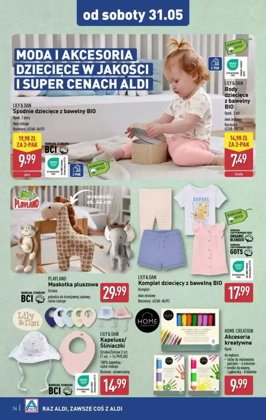 Gazetka promocyjna Aldi - ważna 25.05 do 31.05.2025 - strona 71 - produkty: Body, Dior, Dzieci, Maskotka pluszowa, Spodnie, Wełna