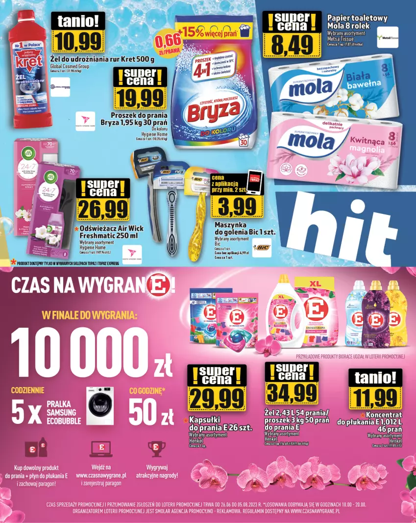 Gazetka promocyjna Topaz - Gazetka - ważna 06.07 do 12.07.2023 - strona 23 - produkty: Air Wick, Fa, Maszynka, Mola, Papier, Papier toaletowy, Szynka