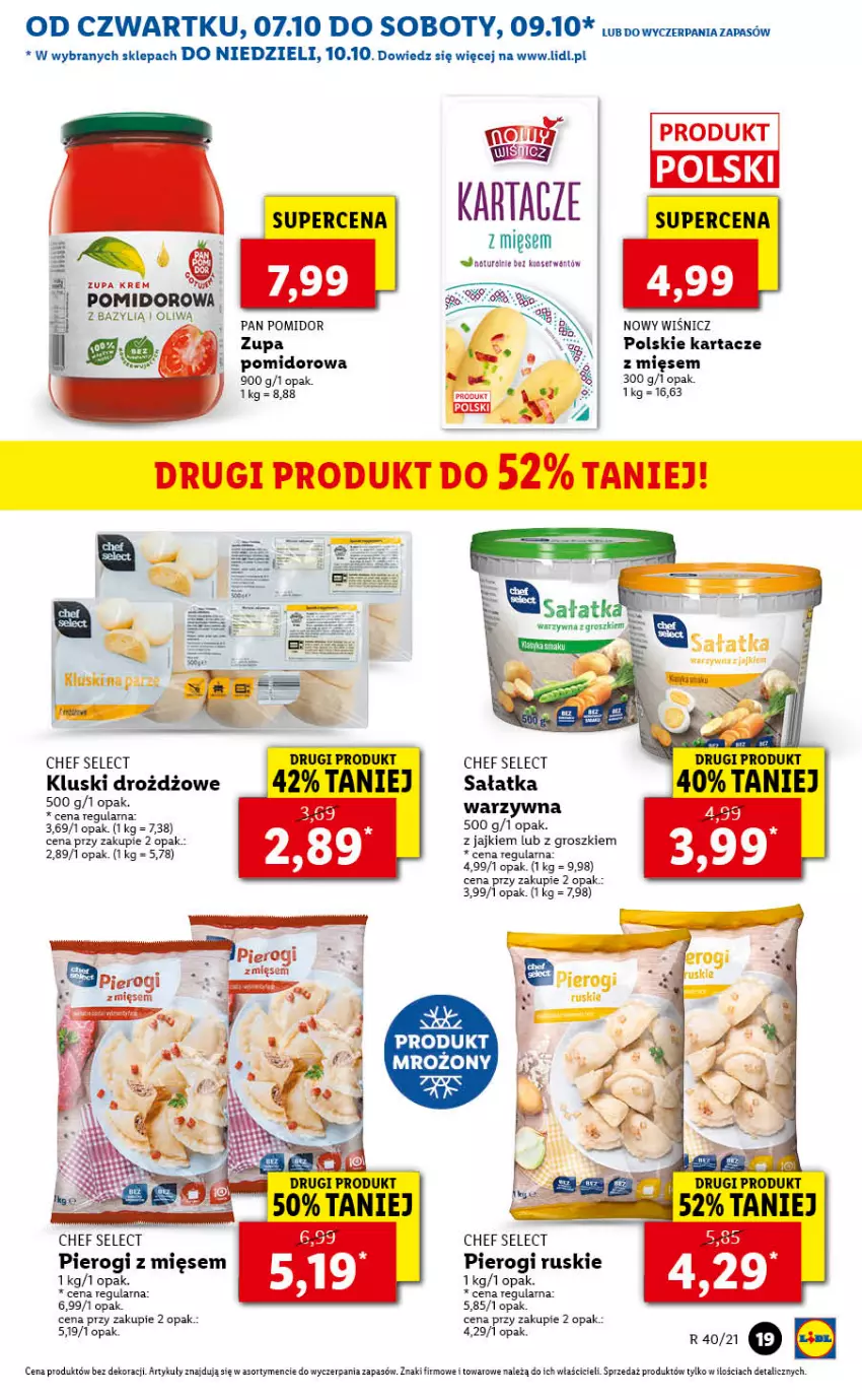 Gazetka promocyjna Lidl - GAZETKA - ważna 07.10 do 10.10.2021 - strona 19 - produkty: Bazyl, Pierogi, Sałat, Sałatka, Ser, Zupa