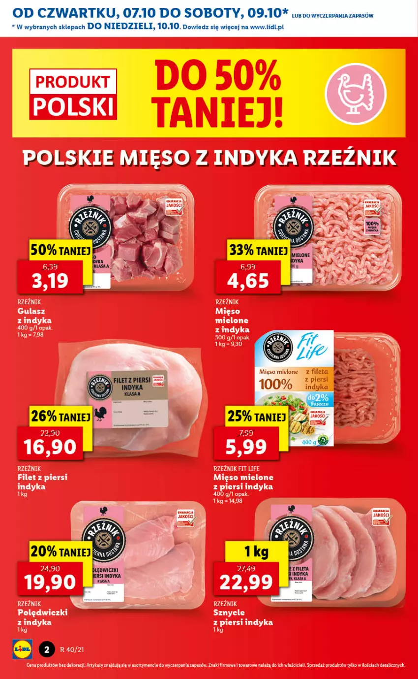 Gazetka promocyjna Lidl - GAZETKA - ważna 07.10 do 10.10.2021 - strona 2 - produkty: Mięso, Mięso z indyka