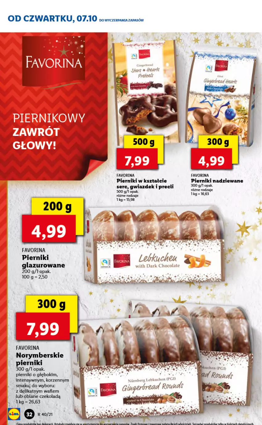 Gazetka promocyjna Lidl - GAZETKA - ważna 07.10 do 10.10.2021 - strona 32 - produkty: Fa, Lazur, Piernik, Wafle