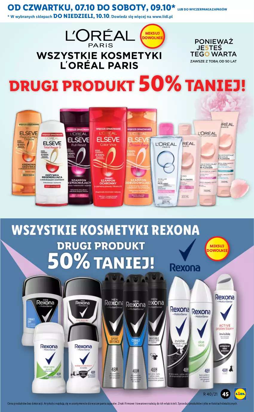 Gazetka promocyjna Lidl - GAZETKA - ważna 07.10 do 10.10.2021 - strona 46 - produkty: Rexona