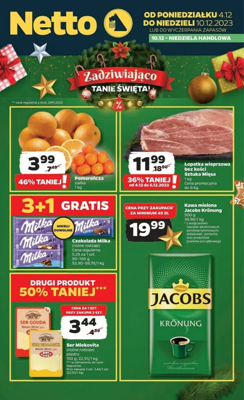 Gazetka promocyjna Netto - ważna 04.12 do 10.12.2023 - strona 1 - produkty: Czekolada, Fa, Kawa, Kawa mielona