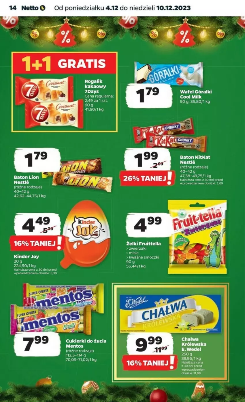 Gazetka promocyjna Netto - ważna 04.12 do 10.12.2023 - strona 6 - produkty: Baton, Góralki, Kakao, Kinder, Lion, Rogal