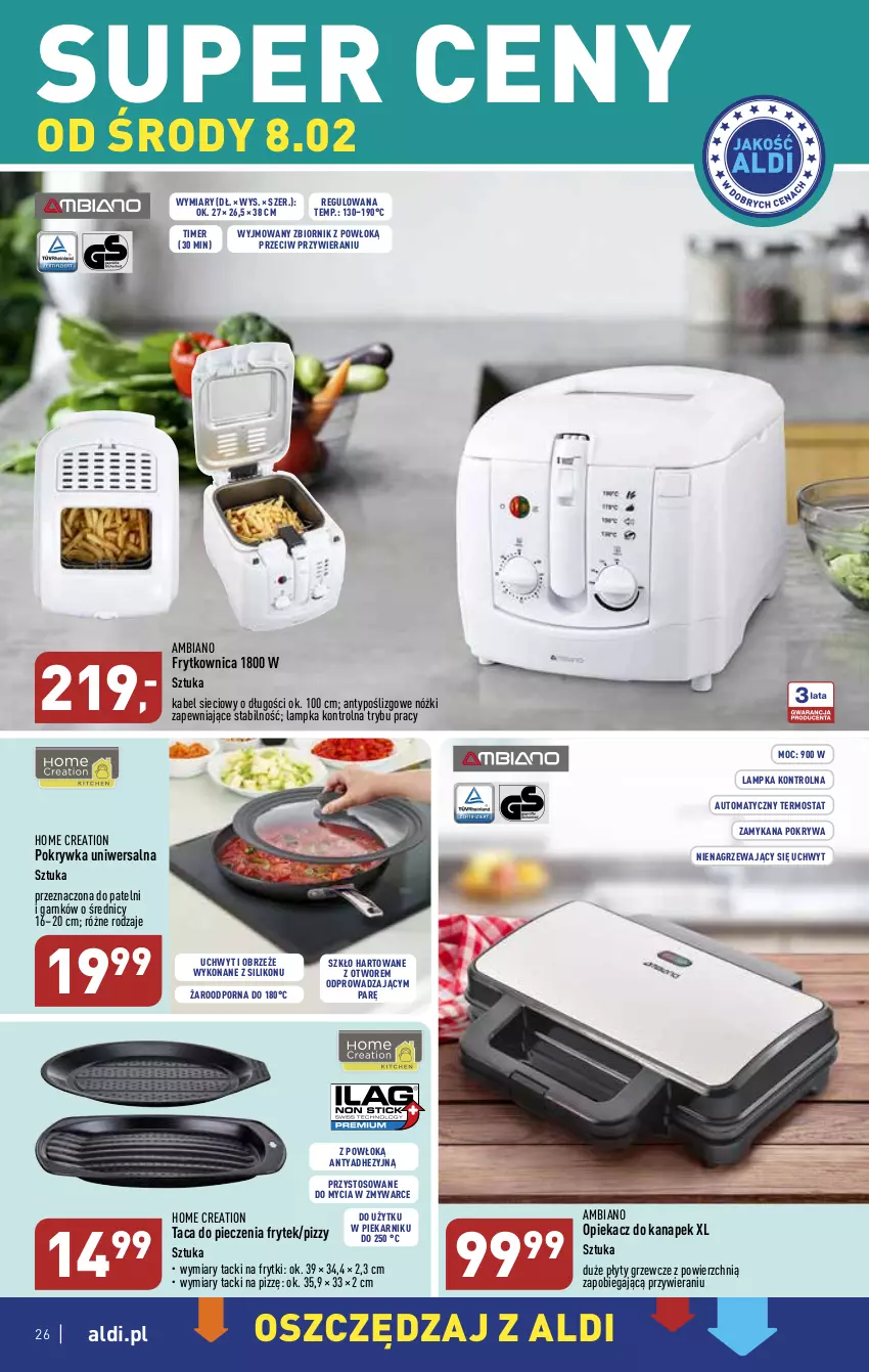 Gazetka promocyjna Aldi - Pełny katalog - ważna 06.02 do 11.02.2023 - strona 26 - produkty: Frytki, Opiekacz do kanapek, Piec, Piekarnik, Pokrywa, Por, Taca, Termos