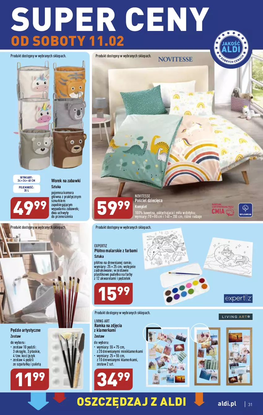 Gazetka promocyjna Aldi - Pełny katalog - ważna 06.02 do 11.02.2023 - strona 31 - produkty: Dzieci, Fa, Koc, Płótno malarskie, Pościel, Pudełko, Ramka, Uchwyty, Wełna