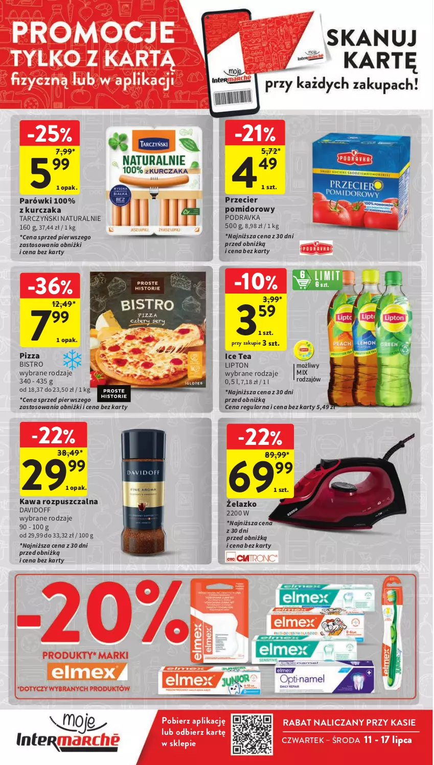 Gazetka promocyjna Intermarche - ważna 11.07 do 17.07.2024 - strona 6 - produkty: Davidoff, Ice tea, Kawa, Kawa rozpuszczalna, Kurczak, Lipton, Parówki, Pizza, Podravka, Tarczyński