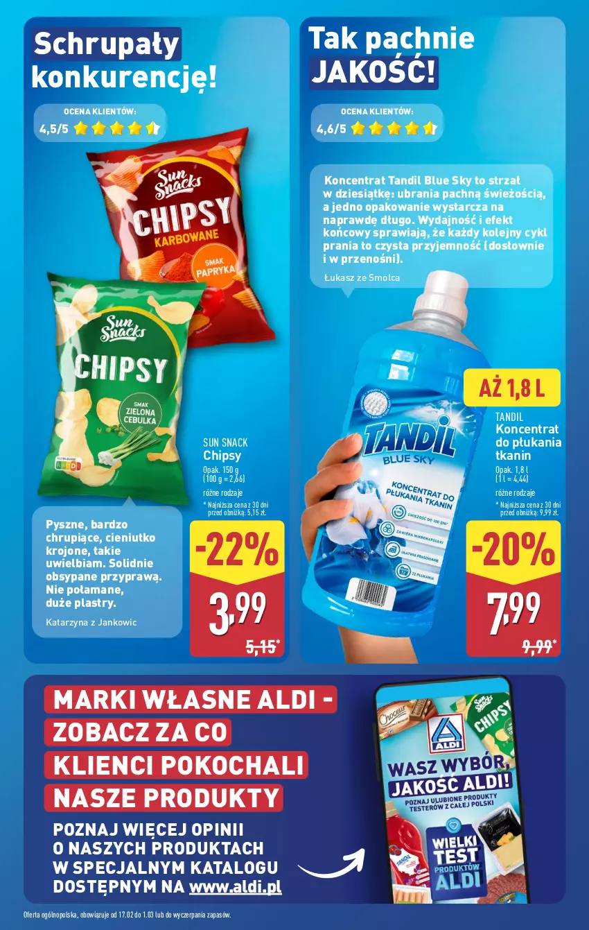 Gazetka promocyjna Aldi - Okazje na weekend - ważna 20.02 do 22.02.2025 - strona 7 - produkty: Chipsy, Koc, O nas, Olej, Ubrania