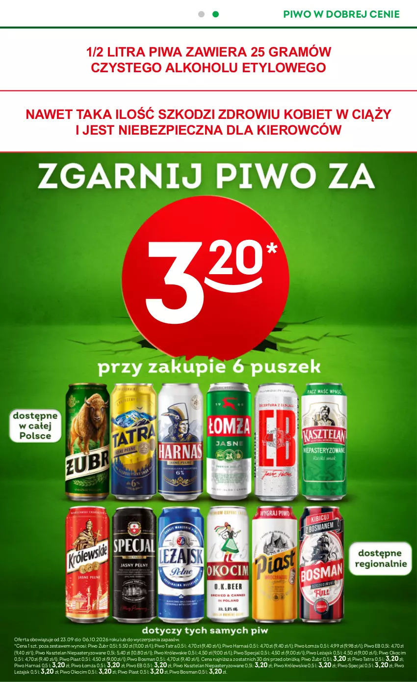 Gazetka promocyjna Żabka - gazetka-promocyjna-39-40-2026 - ważna 23.09 do 06.10.2026 - strona 19 - produkty: Gra, Harnaś, Kasztelan, Koc, Królewski, Okocim, Piast, Piec, Piwa, Piwo, Tatra