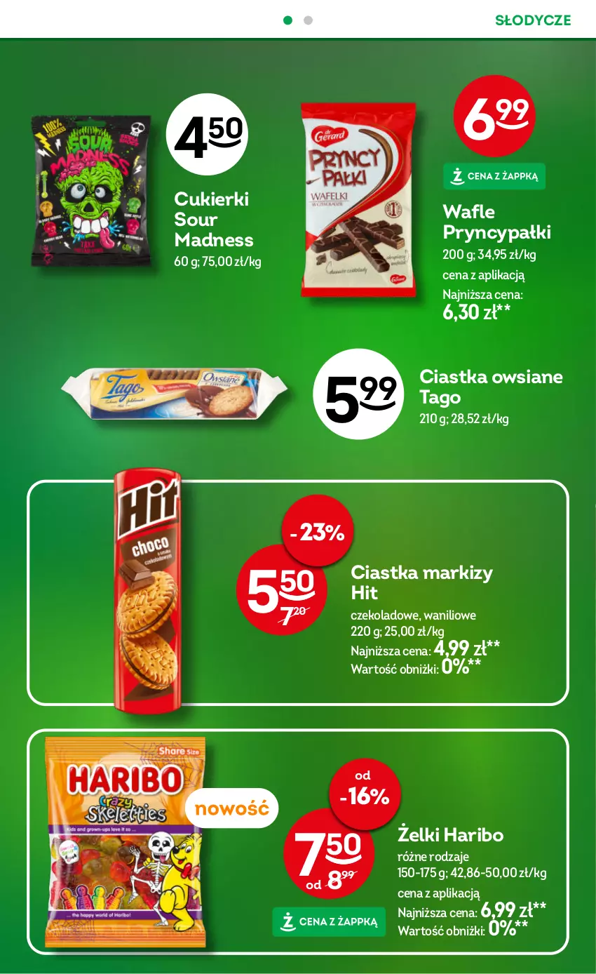 Gazetka promocyjna Żabka - gazetka-promocyjna-39-40-2026 - ważna 23.09 do 06.10.2026 - strona 28 - produkty: Ciastka, Ciastka owsiane, Cukier, Cukierki, Haribo, Tago, Wafle