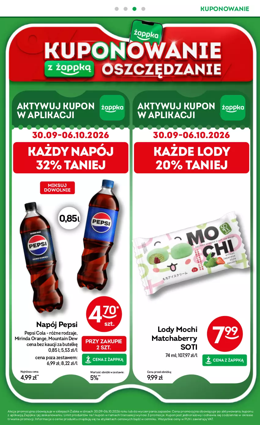 Gazetka promocyjna Żabka - gazetka-promocyjna-39-40-2026 - ważna 23.09 do 06.10.2026 - strona 46 - produkty: Lody, Mirinda, Napój, Pepsi, Rama, Tran