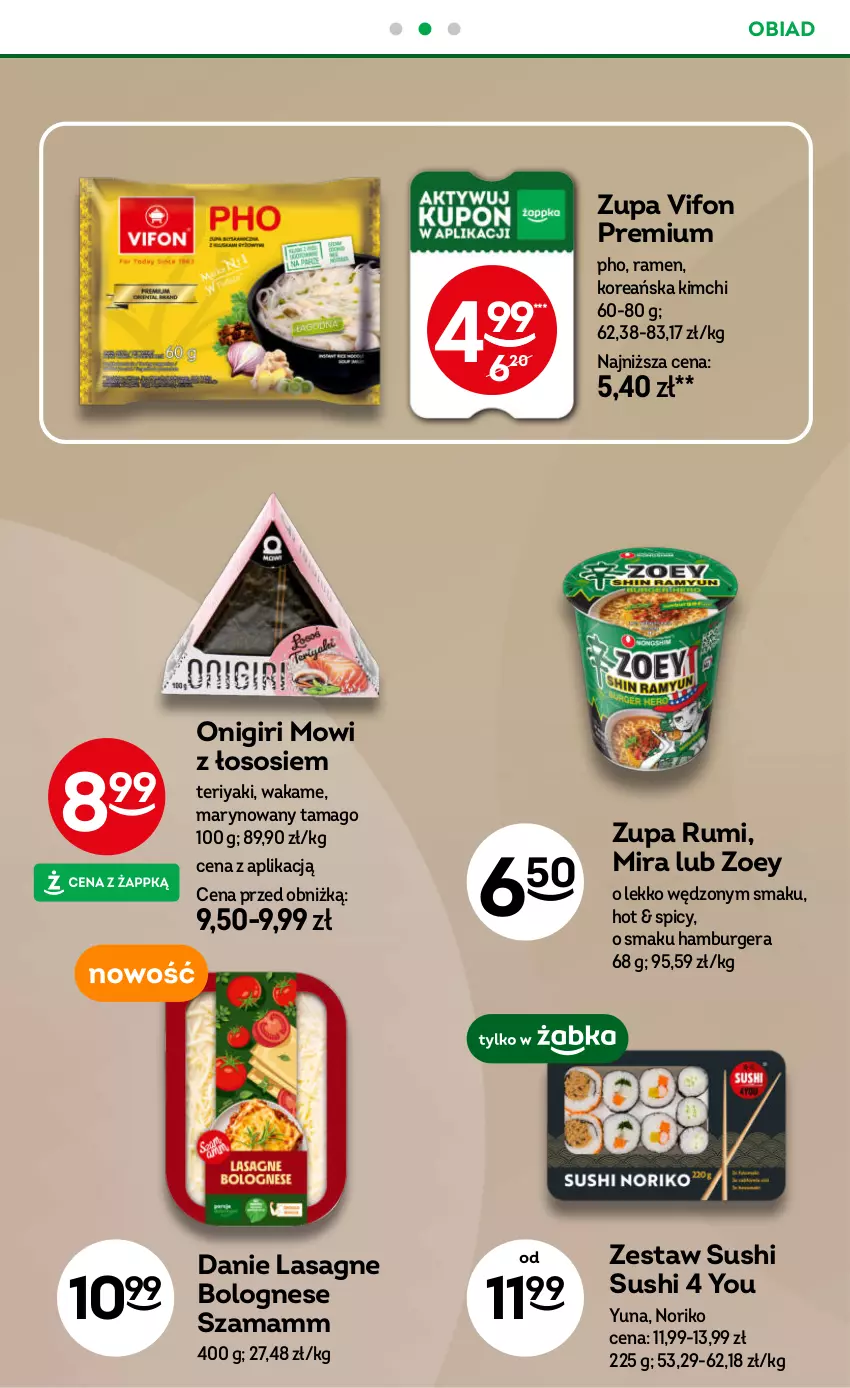 Gazetka promocyjna Żabka - gazetka-promocyjna-39-40-2026 - ważna 23.09 do 06.10.2026 - strona 77 - produkty: Burger, Hamburger, Lasagne, Lasagne bolognese, Rum, Sos, Sushi, Zupa