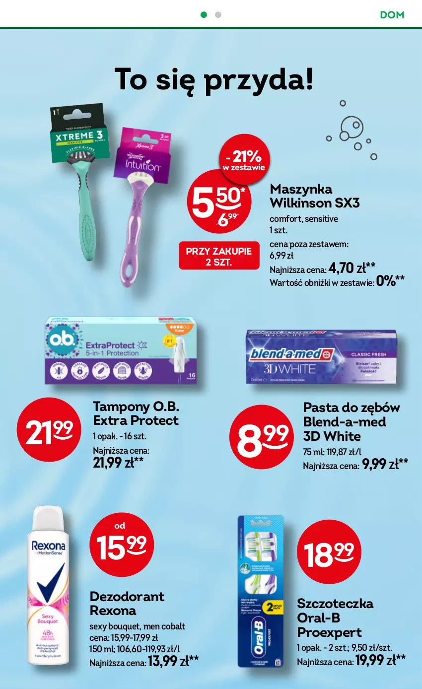 Gazetka promocyjna Żabka - gazetka-promocyjna-39-40-2026 - ważna 23.09 do 06.10.2026 - strona 80 - produkty: Blend-a-Med, Dezodorant, Maszynka, O.B., Pasta do zębów, Rexona, Szczoteczka, Szynka, Tampony