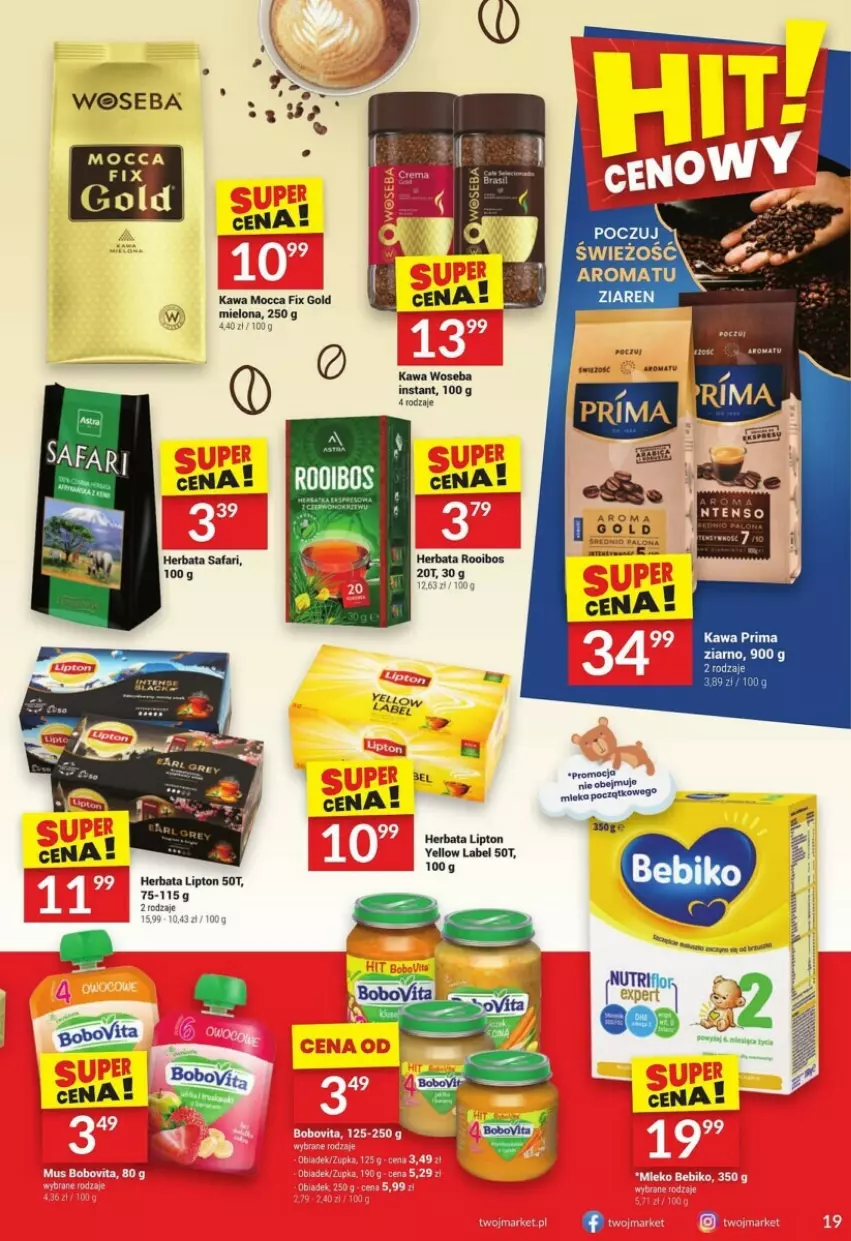 Gazetka promocyjna Twoj Market - ważna 18.10 do 24.10.2023 - strona 11 - produkty: Bebiko, Herbata, HP, Kawa, Lipton, Prima, Woseba