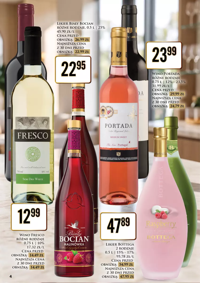 Gazetka promocyjna Dino - Oferta alkoholowa - ważna 30.10 do 31.10.2026 - strona 4 - produkty: Biały Bocian, Fa, Fresco, Likier, Por, Portada, Wino