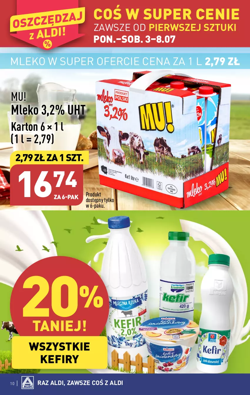 Gazetka promocyjna Aldi - Pełen katalog od 3.07 - ważna 03.07 do 08.07.2023 - strona 10 - produkty: Kefir, Mleko