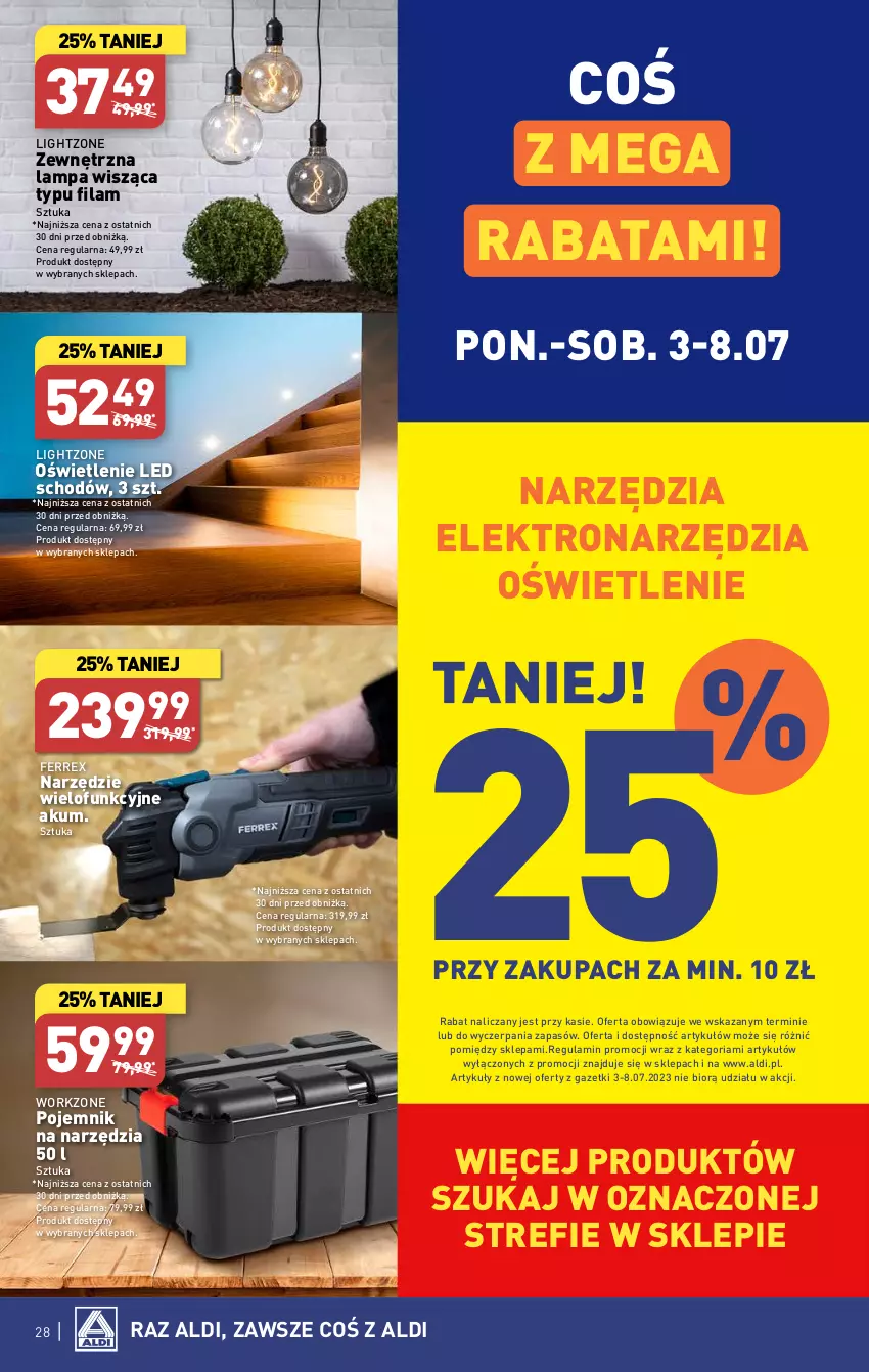 Gazetka promocyjna Aldi - Pełen katalog od 3.07 - ważna 03.07 do 08.07.2023 - strona 28 - produkty: Lampa, Lampa wisząca, Pojemnik