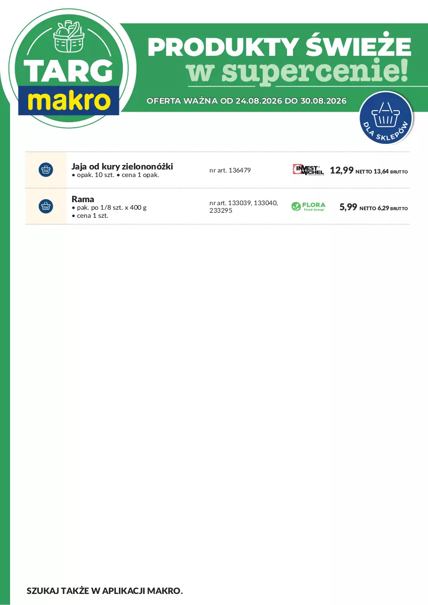 Gazetka promocyjna Makro - Targ MAKRO - oferta świeża w super cenach! - ważna 24.08 do 30.08.2026 - strona 8 - produkty: Jaja, Rama