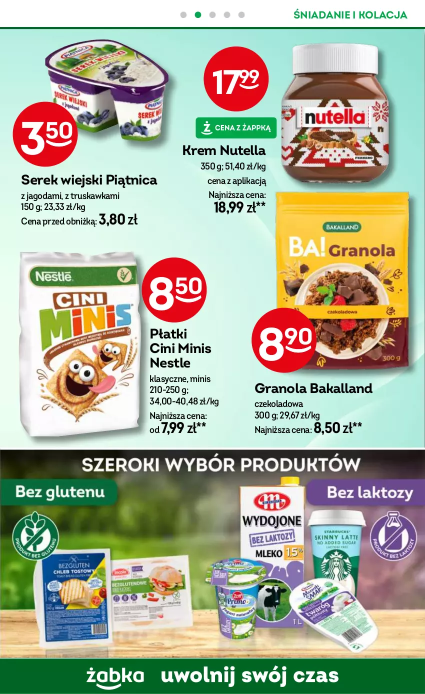 Gazetka promocyjna Żabka - ważna 20.11 do 03.12.2024 - strona 43 - produkty: Bakalland, Cini Minis, Gra, Granola, Nutella, Piątnica, Ser, Serek, Serek wiejski