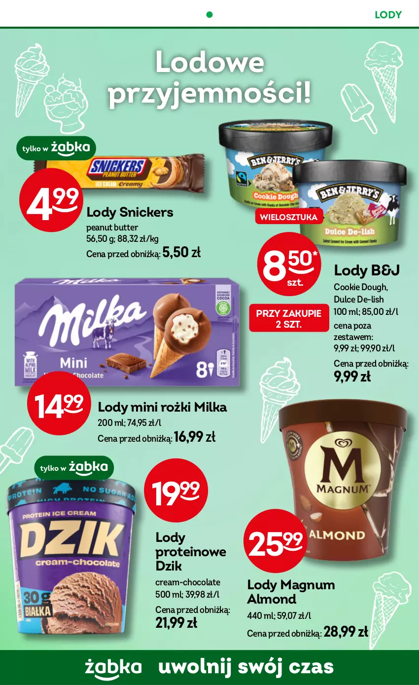 Gazetka promocyjna Żabka - ważna 20.11 do 03.12.2024 - strona 65 - produkty: Lody, Milka, Snickers