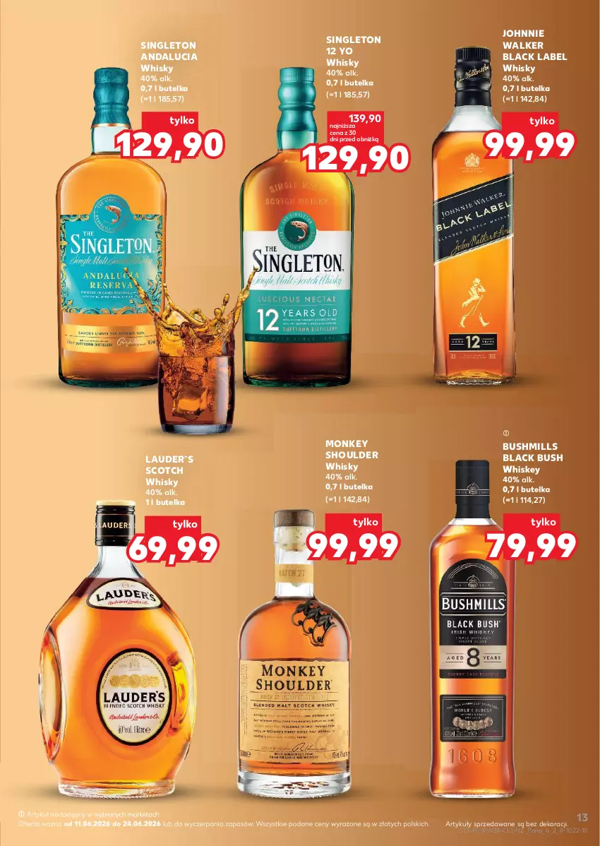 Gazetka promocyjna Kaufland - Barek Kauflandu - ważna 11.06 do 24.06.2026 - strona 13 - produkty: Bushmills, Johnnie Walker, Lack, Whiskey, Whisky