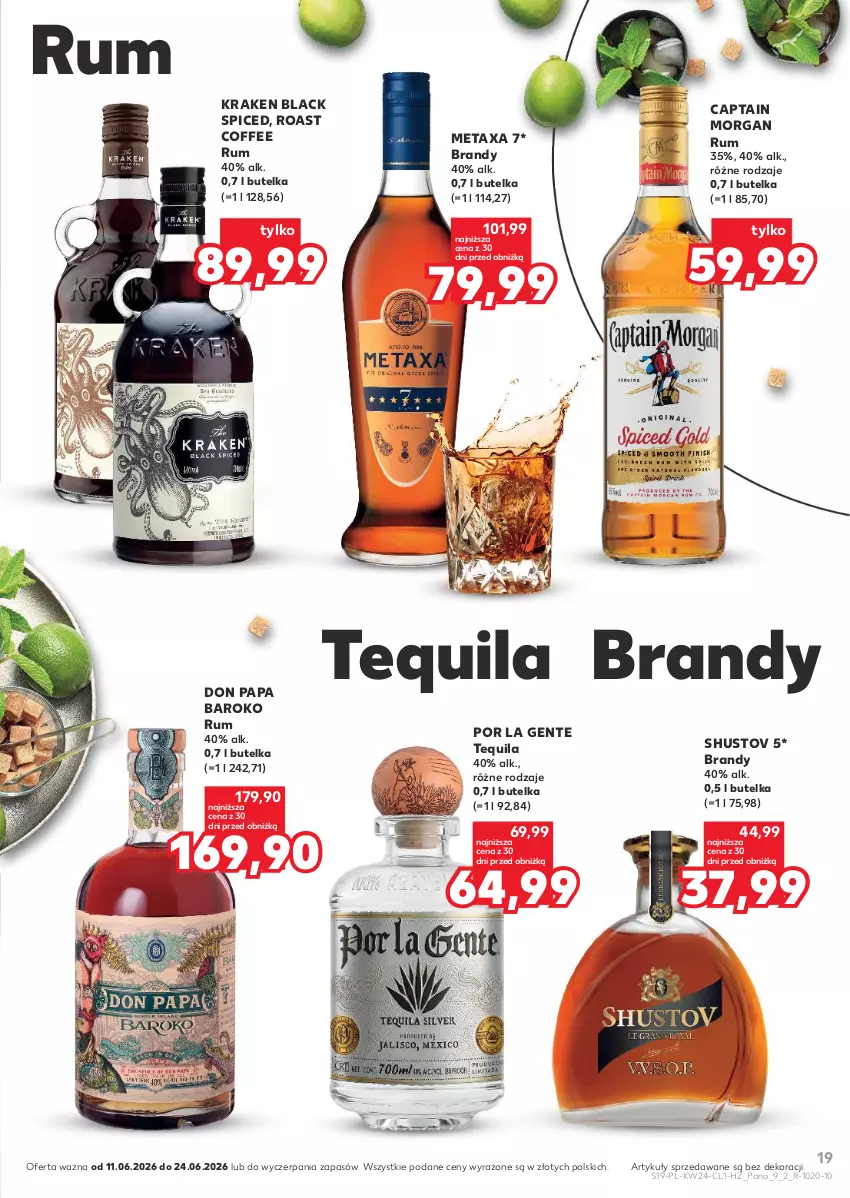 Gazetka promocyjna Kaufland - Barek Kauflandu - ważna 11.06 do 24.06.2026 - strona 19 - produkty: Brandy, Captain Morgan, Lack, Metaxa, Por, Rum, Tequila