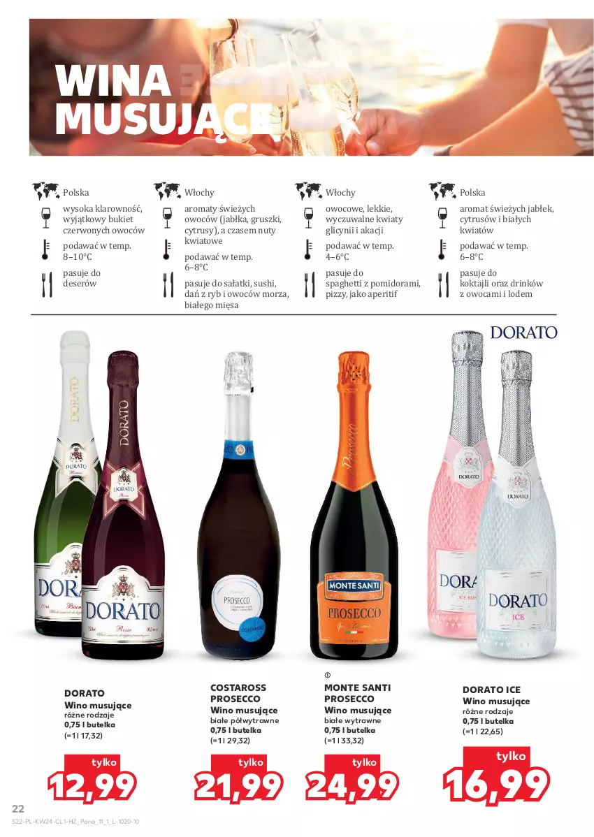 Gazetka promocyjna Kaufland - Barek Kauflandu - ważna 11.06 do 24.06.2026 - strona 22 - produkty: Bukiet, Deser, Gruszki, Jabłka, Monte, Monte Santi, Mus, Nuty, Prosecco, Sałat, Ser, Sok, Spaghetti, Sushi, Wino, Wino musujące