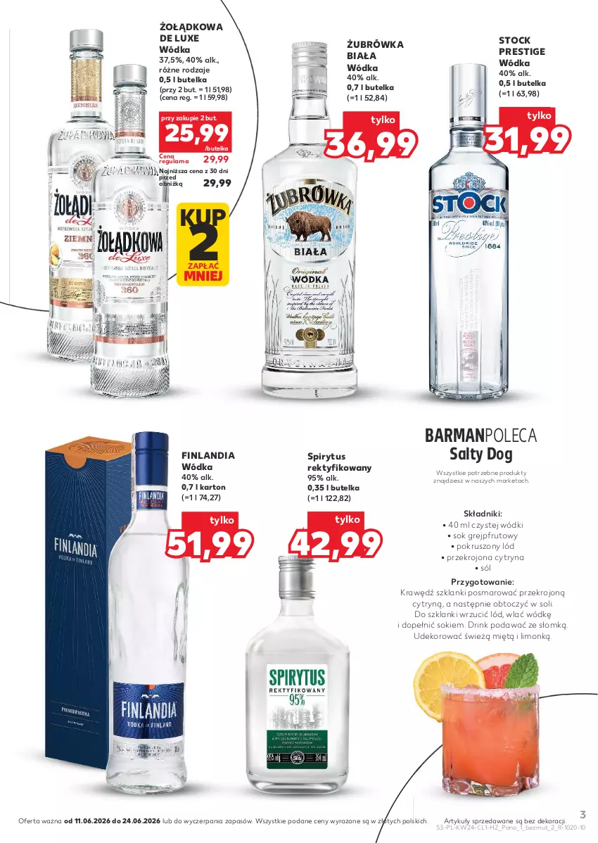 Gazetka promocyjna Kaufland - Barek Kauflandu - ważna 11.06 do 24.06.2026 - strona 3 - produkty: Finlandia, Grejpfrut, Lanki, Sok, Sól, Stock, Wódka