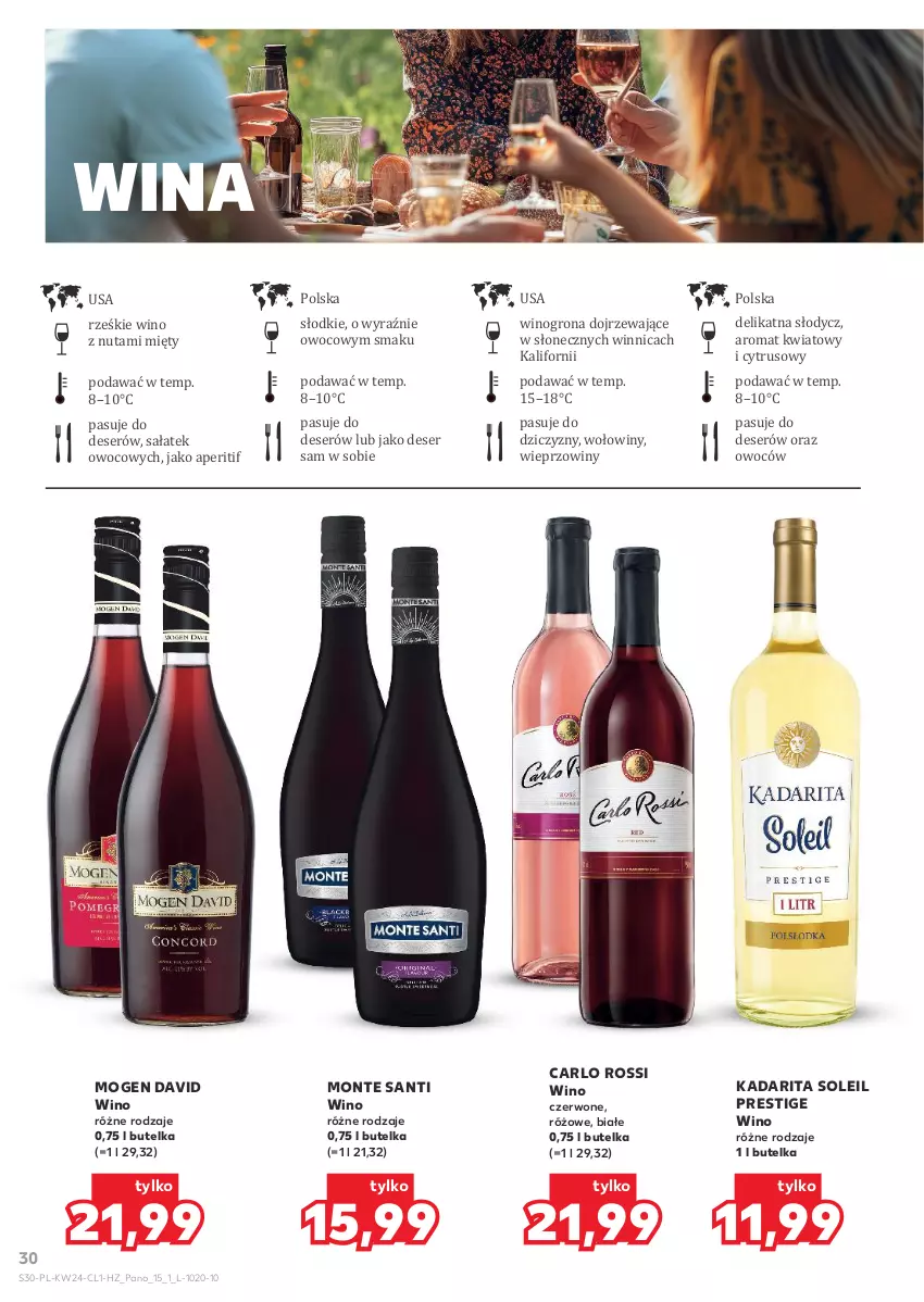 Gazetka promocyjna Kaufland - Barek Kauflandu - ważna 11.06 do 24.06.2026 - strona 30 - produkty: Carlo Rossi, Deser, Mogen David, Monte, Monte Santi, Sałat, Ser, Wino, Winogrona