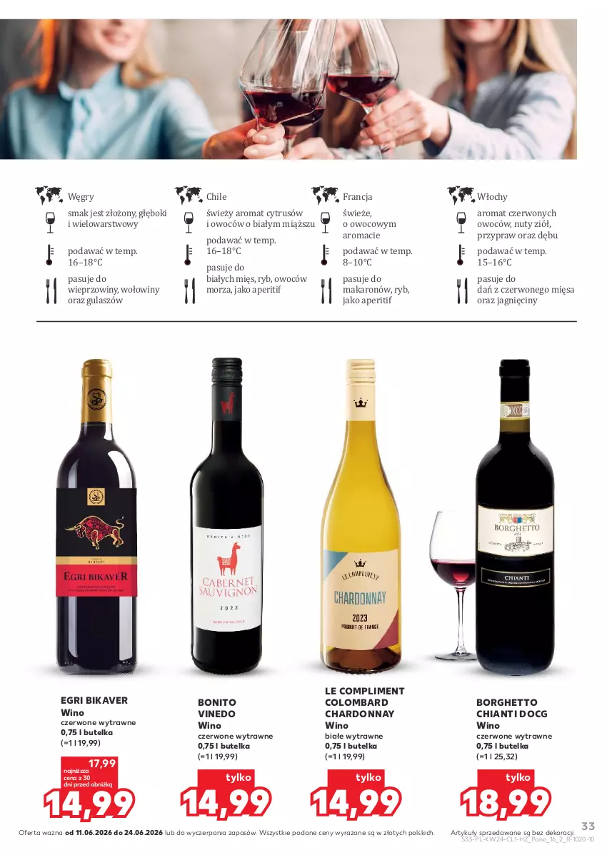 Gazetka promocyjna Kaufland - Barek Kauflandu - ważna 11.06 do 24.06.2026 - strona 33 - produkty: Chardonnay, Chia, Chianti, Gry, Makaron, Nuty, Wino, Wino białe, Wino czerwone