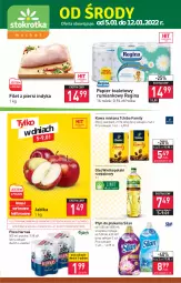 Gazetka promocyjna Stokrotka - Market - Gazetka - ważna od 12.01 do 12.01.2022 - strona 1 - produkty: Piwa, Piwo, Tchibo, Rum, Gin, Gra, Papier, Kawa mielona, Kawa, Filet z piersi indyka, Papier toaletowy, Silan, Płyn do płukania, Tchibo Family, Harnaś, Olej, Jabłka, Fa