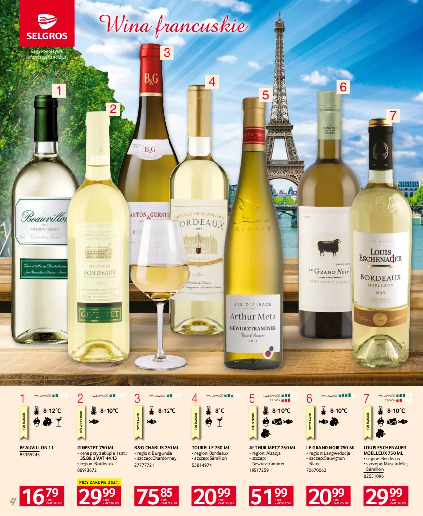 Gazetka promocyjna Selgros - Katalog Wina - ważna 29.06 do 12.07.2023 - strona 4 - produkty: Bordeaux, Chardonnay, Dell, Gin, Gra, Mus, Sauvignon Blanc