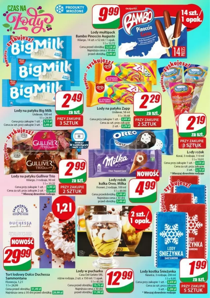 Gazetka promocyjna Dino - ważna 02.05 do 07.05.2024 - strona 3 - produkty: Big Milk, Lody, Milka, Oreo