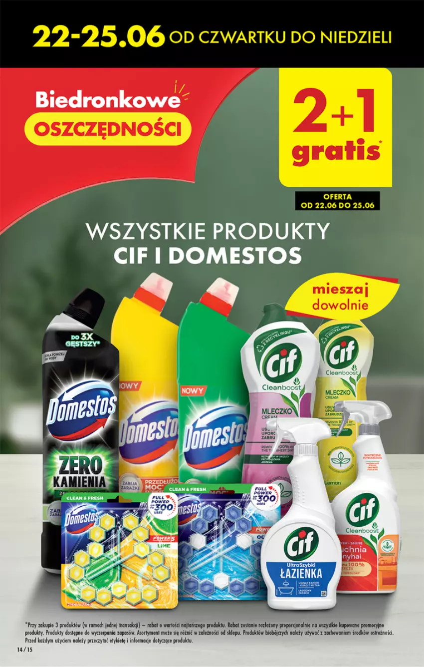 Gazetka promocyjna Biedronka - Gazetka - Biedronka.pl - ważna 22.06 do 28.06.2023 - strona 14 - produkty: Cif, Domestos, Por, Robot, Tran