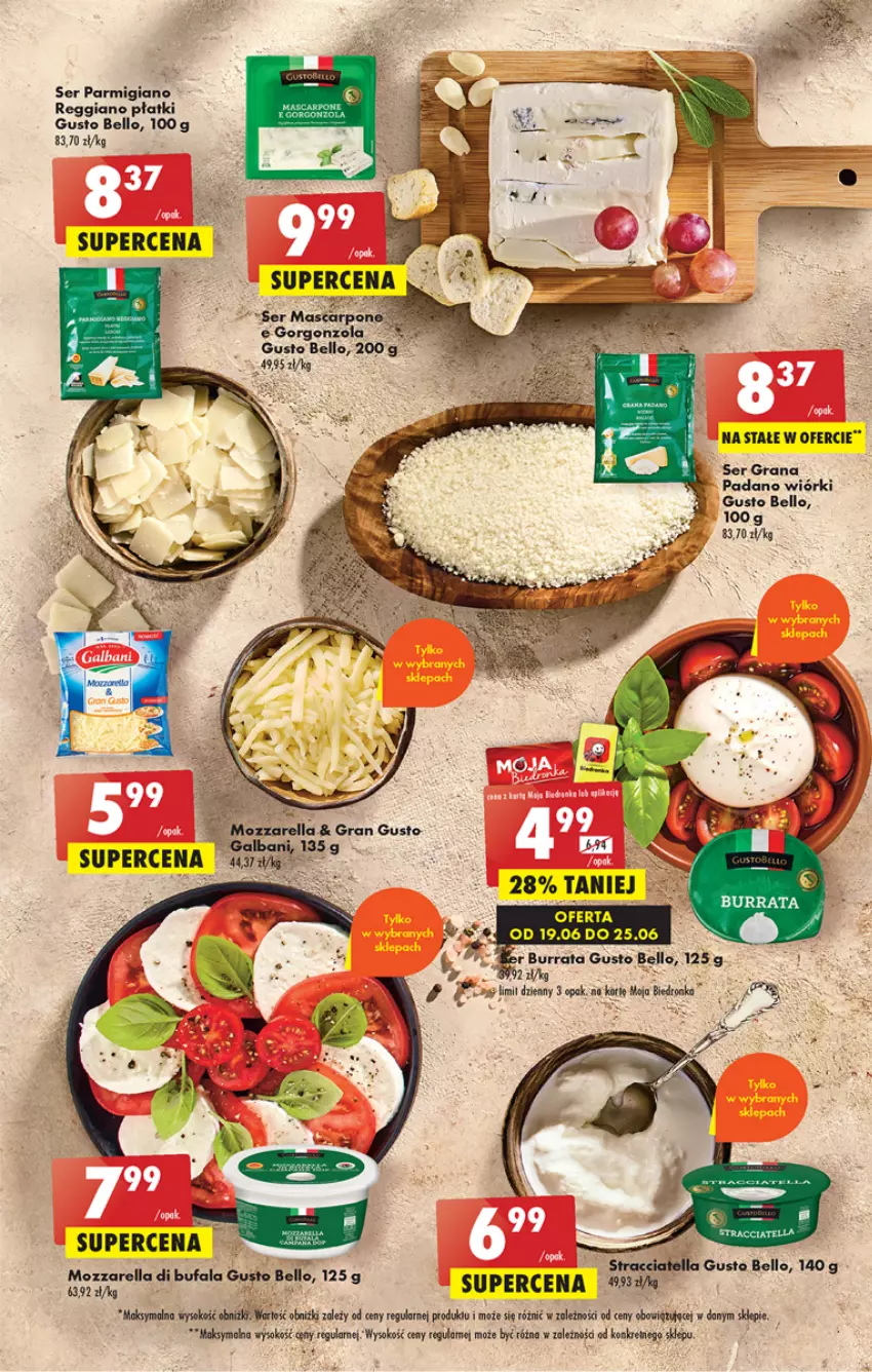 Gazetka promocyjna Biedronka - Gazetka - Biedronka.pl - ważna 22.06 do 28.06.2023 - strona 31 - produkty: Bell, Burrata, Fa, Galbani, Gorgonzola, Gra, Ser, Sok