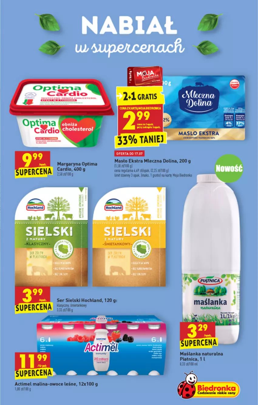 Gazetka promocyjna Biedronka - W tym tygodniu - ważna 15.07 do 21.07.2021 - strona 21 - produkty: Actimel, Gra, Hochland, Margaryna, Maślanka, Masło, Optima, Owoce, Ser