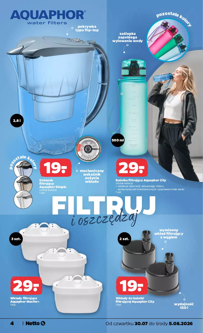 Gazetka promocyjna Netto - Od Czwartku - ważna 30.07 do 05.08.2026 - strona 4 - produkty: Aquaphor, Dzbanek, Dzbanek filtrujący, Top, Wkład filtrujący