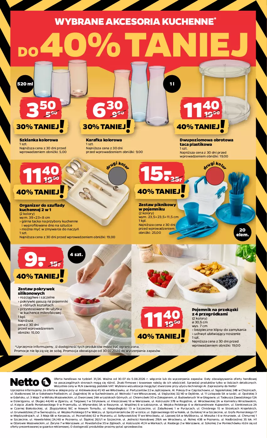 Gazetka promocyjna Netto - Od Czwartku - ważna 30.07 do 05.08.2026 - strona 8 - produkty: Fa, Gra, Gry, Karafka, Karp, Kujawski, Organizer, Piec, Podlaski, Pojemnik, Przybory kuchenne, Sok, Stock, Szklanka, Taca, Top, Wino