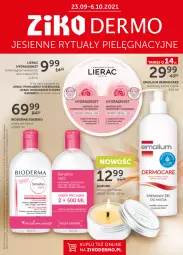 Gazetka promocyjna Ziko - 23 WRZEŚNIA – 6 PAŹDZIERNIKA - Gazetka - ważna od 06.10 do 06.10.2021 - strona 1 - produkty: Woda micelarna, Sos, Bioderma, Lierac, Emolium, Woda, Maska
