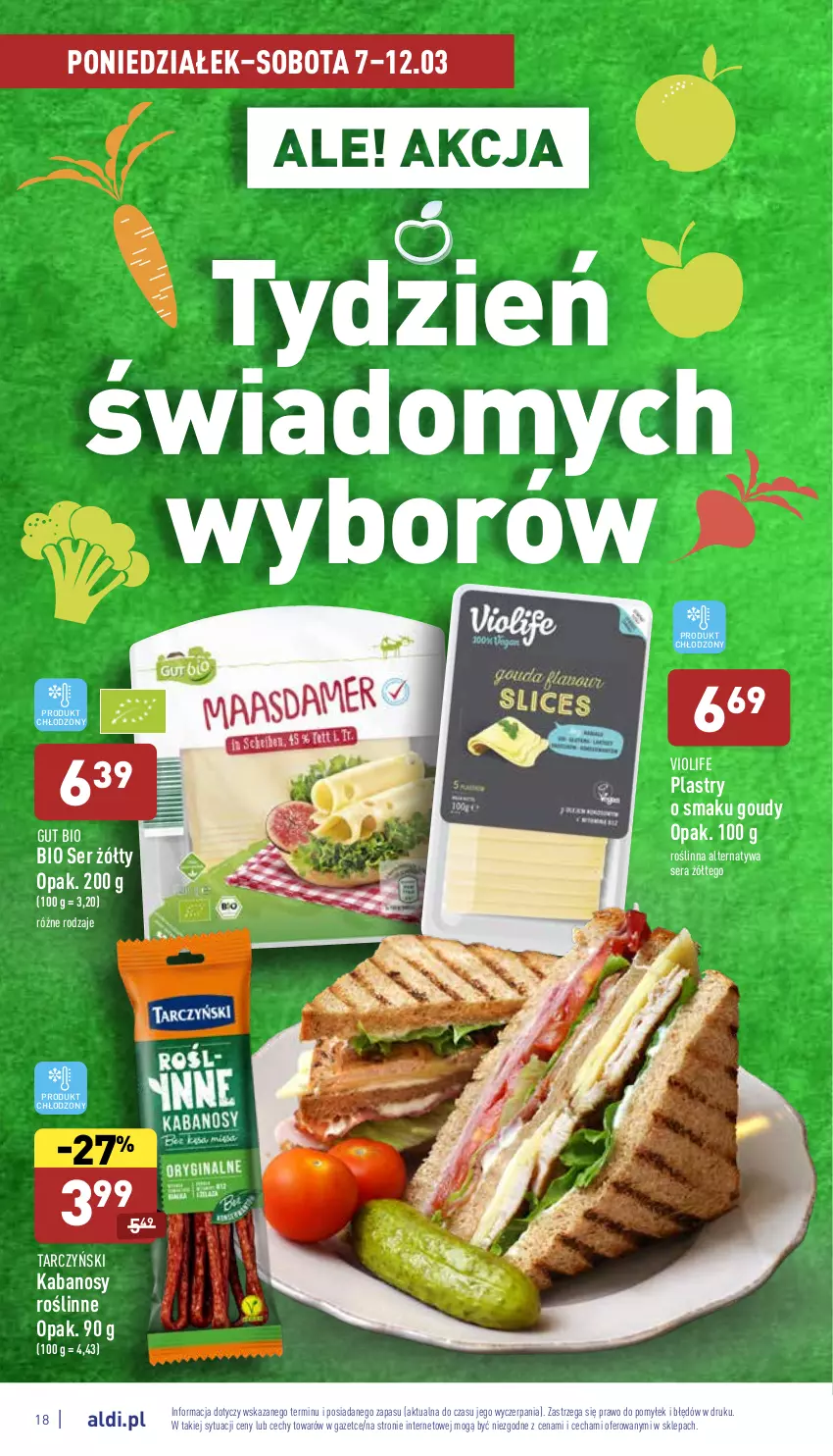 Gazetka promocyjna Aldi - Katalog spożywczy - ważna 07.03 do 12.03.2022 - strona 18 - produkty: Kabanos, Ser, Tarczyński