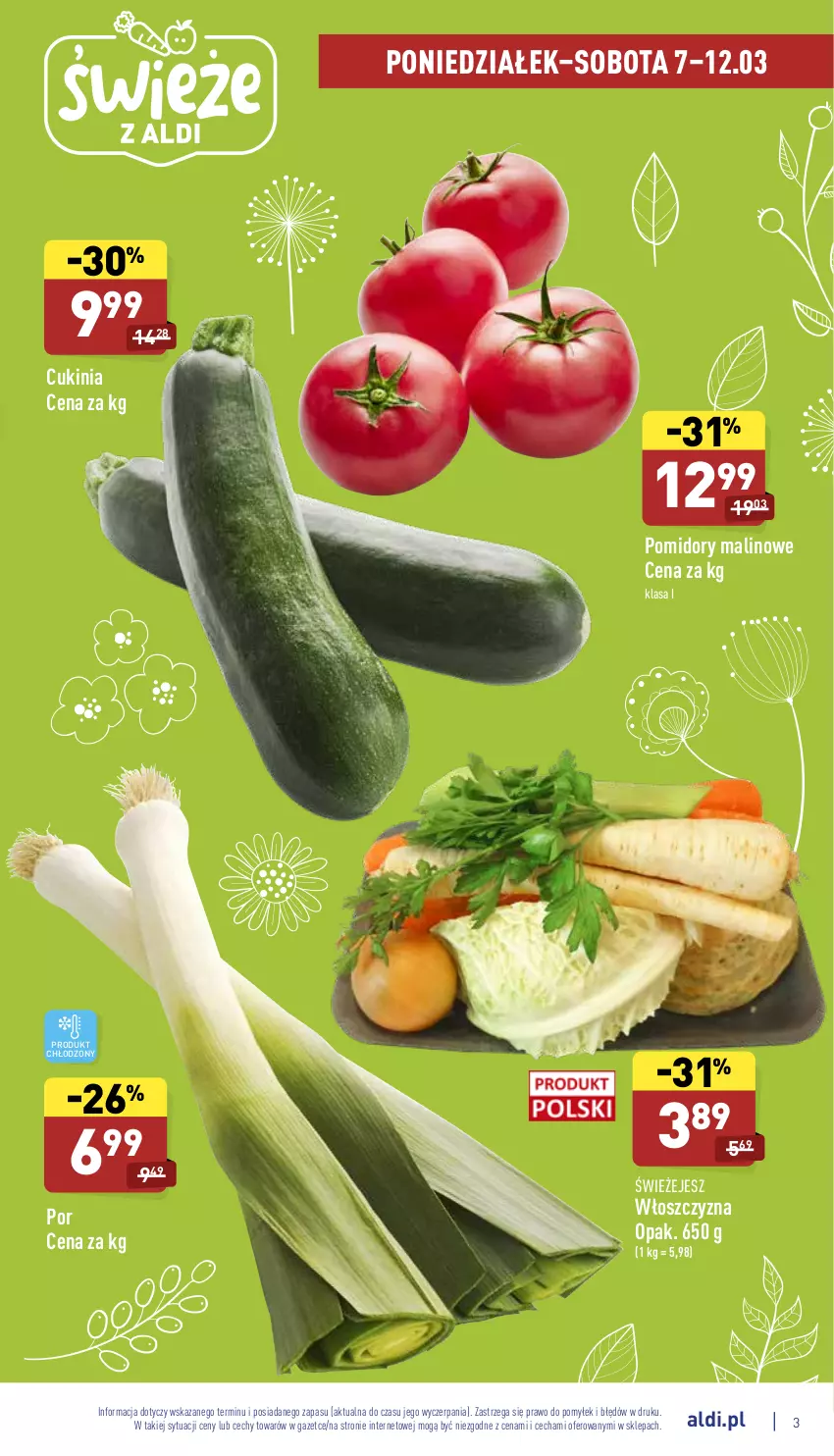 Gazetka promocyjna Aldi - Katalog spożywczy - ważna 07.03 do 12.03.2022 - strona 3 - produkty: Pomidory, Por