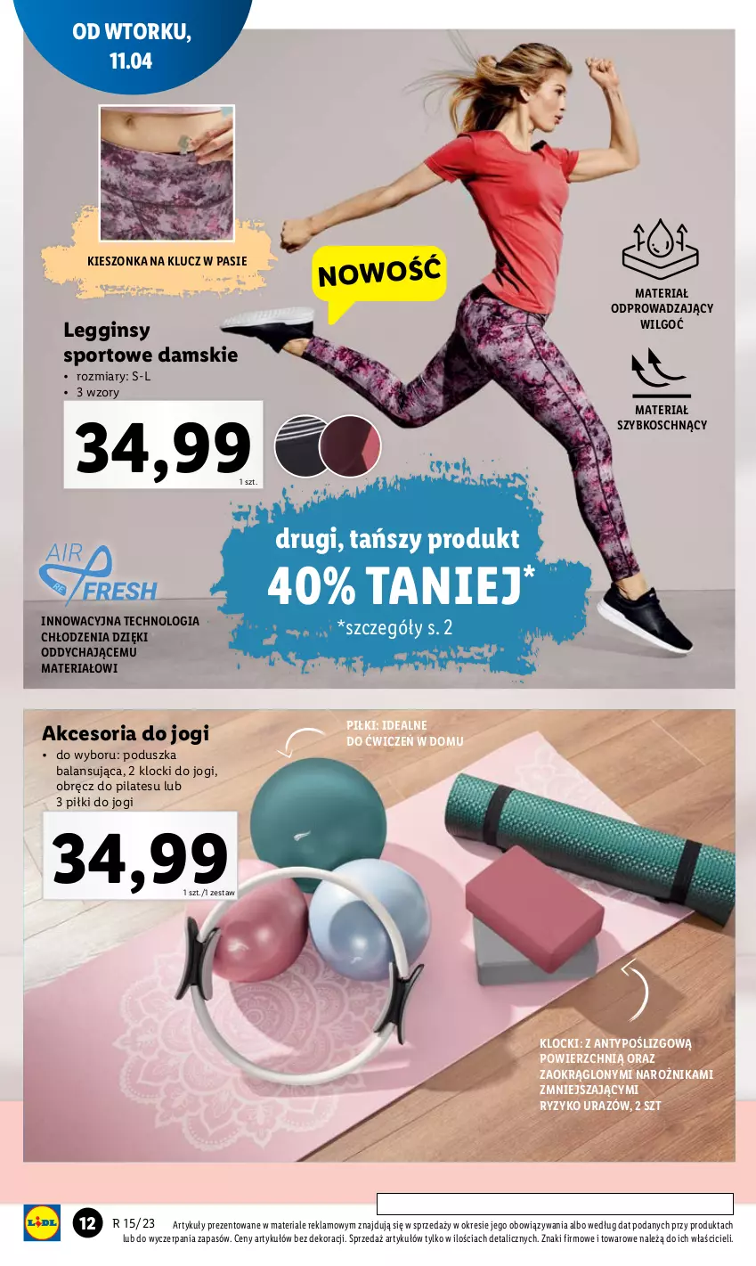 Gazetka promocyjna Lidl - GAZETKA - ważna 11.04 do 15.04.2023 - strona 14 - produkty: Gin, Klocki, Legginsy, LG, Narożnik, Poduszka, Por, Sport